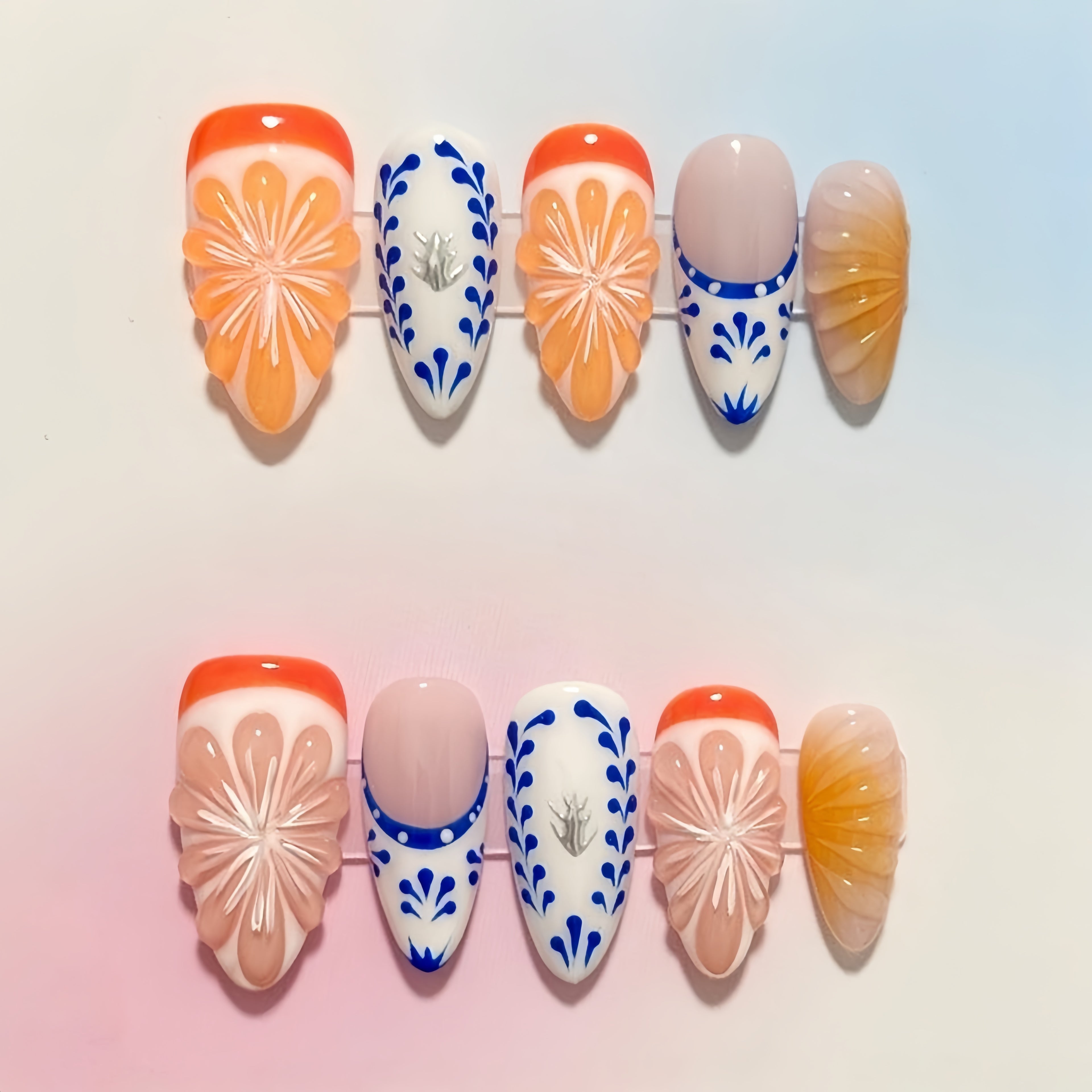 Orange Floral Porcelain C048