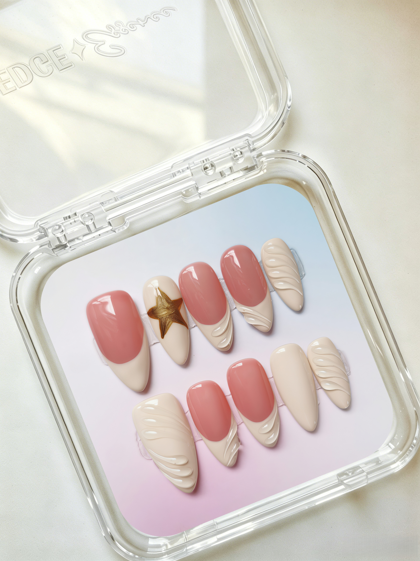 Milk White Sculpted Almond Nails