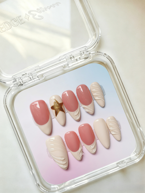 Milk White Sculpted Almond Nails