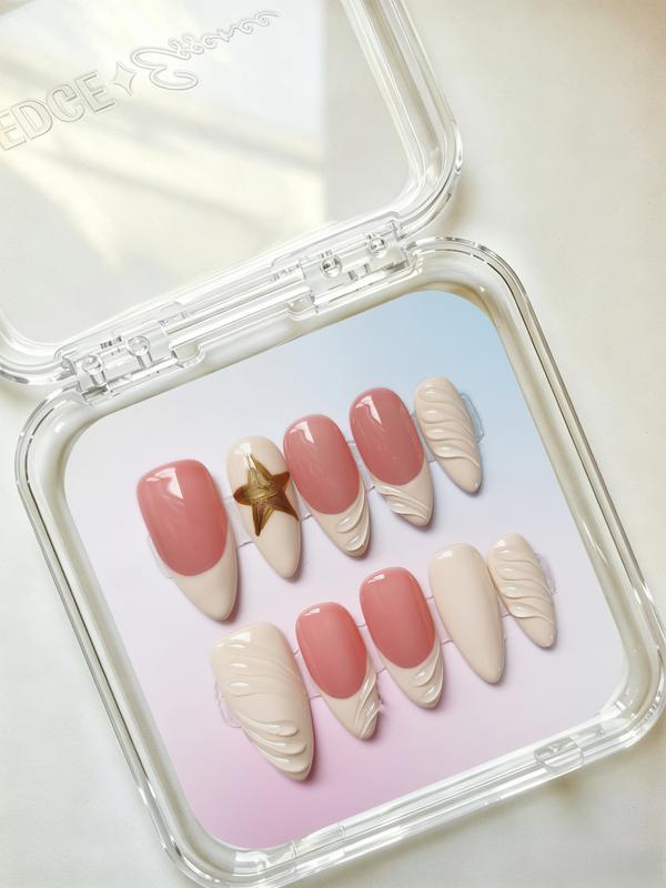Milk White Sculpted Almond Nails