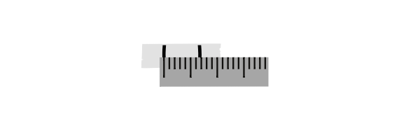 Recording natural nail width in millimeters.