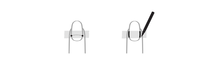 Measuring the widest part of a natural nail with a soft tape.